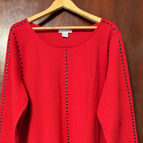 Women’s Joan Vass Red Studded Women's Dress